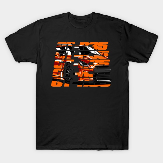 GTR 35 Text T-Shirt by aredie19